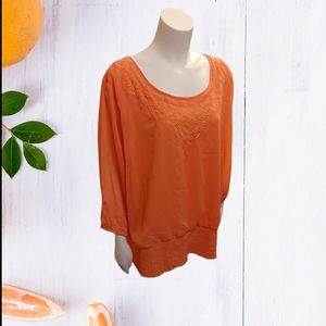 🌴🌴4/20 CATO Peach Blouse. Sz.22/24W.